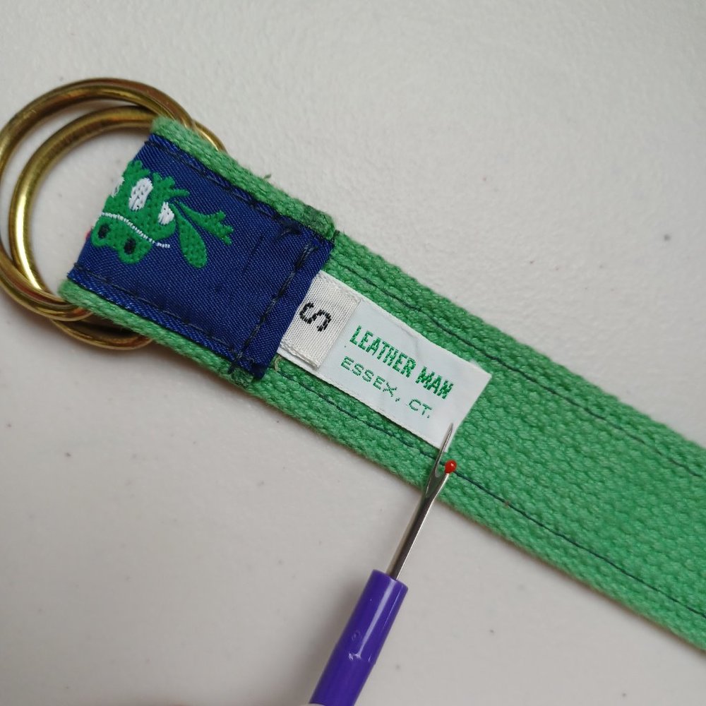 S O L D * Vintage 90s Frog Theme Ribbon Belt - Picture 8 of 9